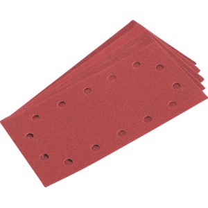 LUX csiszolópapír készlet, 5 darabos, 115x230mm, rezgőcsiszolóhoz, különböző szemcsék.