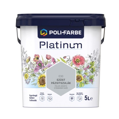Poli - Farbe Platinum beltéri falfesték diszperziós Ezüst pázsitszulák 5 l