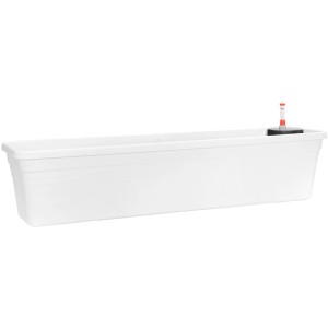 Fehér Florus Mediterran virágláda 80 cm-es öntözőrendszerrel.