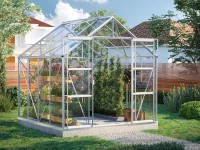 Uranus 6700 melegház 3 mm-es egyrétegű biztonsági üveg fényes alumínium