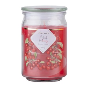 Emocio Glass Illatgyertya üvegfedéllel 93 mm x 142 mm Fekete Cseresznye