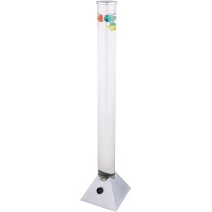 Ezüst Globo Mendoza LED állólámpa vízzel és színes halakkal, 90 cm magas.