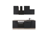 Flex-Well Exclusiv konyha 1701-017sWs Capri 220 cm fekete matt Endgrain tölgy Flex-Well Exclusiv konyha 1701-017sWs Capri 220 cm fekete matt Endgrain tölgy