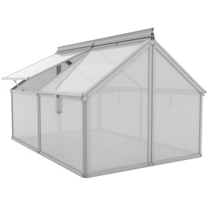 Vitavia Gaia Jumbo üvegpalánta nevelő, alumínium, felnyitható tetőablakokkal. Ideális palántázáshoz.