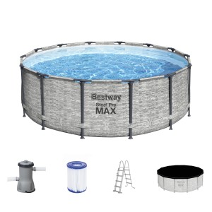 Bestway Steel Pro Max Frame medence szett, Ø 427 cm, létrával, szűrővel és takaróval.
