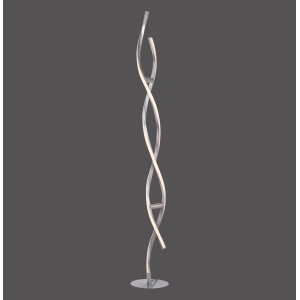 LOLAsmart-Swing okos LED állólámpa acél színben, hullám design, 140 cm magas.