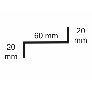 Sarei Z-profil 90° HG7, méretek 20/60/20 mm, tetőlemezekhez és barkácsoláshoz.