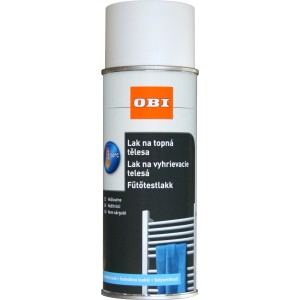 OBI radiátorfesték spray, fehér. Speciális spray radiátorokhoz.