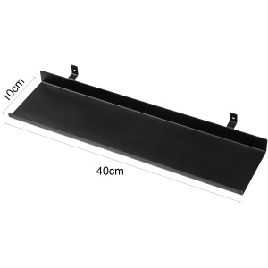 Fekete DenPanels polc (40 cm) akusztikus panelekre szereléshez, csavarokkal.