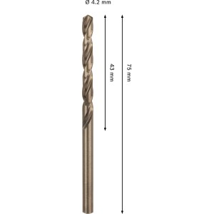 Bosch Pro Stainless Steel HSS-Co spirálfúró, Ø 4,2 mm, bronz. Fémfúró, rozsdamentes acélhoz.