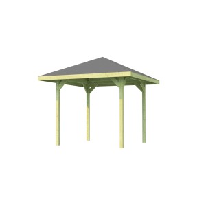 Weka Fa Pavilon Paradies, impregnált, 218x218 cm, kerti pavilon szürke tetővel.