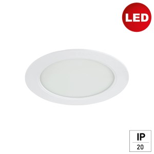 Fehér t.b.t. LED beépíthető lámpa beltéri használatra.
