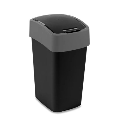 Curver "Pacific Flip Bin" billenő fedeles szemetes 9 l - fekete / ezüst