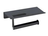 Allstar Walli fali WC-papírtartó fekete telefontartóval 18 cm x 9,5 cm x 7,5 cm Allstar Walli fali WC-papírtartó fekete telefontartóval 18 cm x 9,5 cm x 7,5 cm