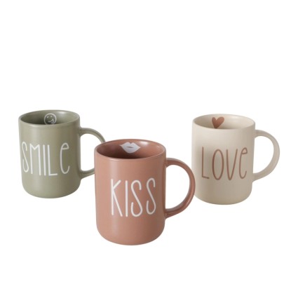 Boltze Home jumbó bögre Lovina 3-féle változatban 8,5 cm átmérő többszínű