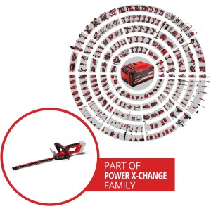 Einhell Power X-Change akkus sövényvágó GC-CH 18/40 Li Solo, a Power X-Change család tagja.