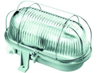 Hajólámpa ovális fémráccsal IP44 E27 60 W szürke