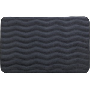 Sötétszürke Wenko Memory Foam Waves fürdőszobaszőnyeg, 50x80 cm, hullám mintával.