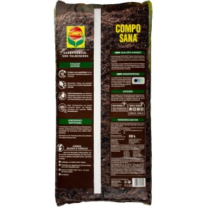 Zsák Compo Sana virágföld zöld növényekhez és pálmákhoz, 20 l. Speciális föld beltérre, erkélyre és teraszra.