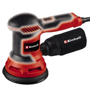 Einhell TC-RS 425 E excentercsiszoló, piros-fekete csiszológép porzsákkal.
