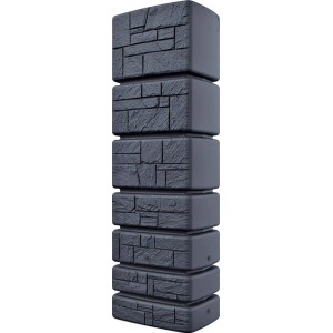 Antracit színű Waterform Tower Stone esővízgyűjtő hordó 350 l-es kőhatású.