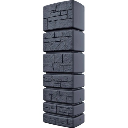 Antracit színű Waterform Tower Stone esővízgyűjtő hordó 350 l-es kőhatású.