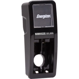 Energizer Mini töltő 2 AA elemmel. Kompakt akkumulátortöltő AA/AAA NiMH akkumulátorokhoz.