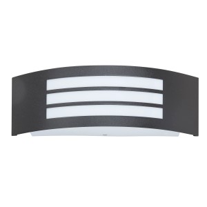Modern szürke LED fali lámpa kültéri használatra, három fényréssel.