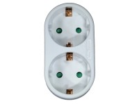 Földelt 2-es elosztó 250V 16A IP20 fehér