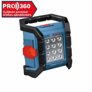 Bosch Professional GLI 18V-1200 C akkus lámpa, kék építkezési lámpa LED-ekkel.