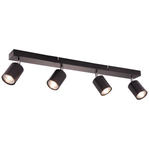 Fekete, 4 ágú LED mennyezeti spotlámpa, Taio, Brilliant, 69,5 cm, spotlámpákhoz.