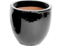 Glazed Egg Pot mázas kaspó D22H21 Fekete