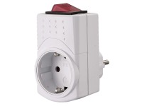 Földelt köztes csatlakozóaljzat kapcsolóval fehér