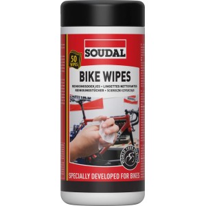 Soudal Bike Wipes, 50 darabos csomag, kerékpártisztításhoz. Ideális útközben.