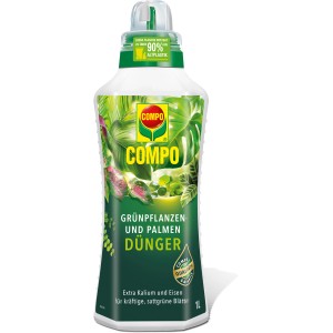 Compo folyékony tápoldat zöld növényekhez és pálmákhoz, 1 l-es flakon.