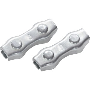 Két horganyzott duplex szorító (1,5-3 mm) kötelek összekötéséhez.
