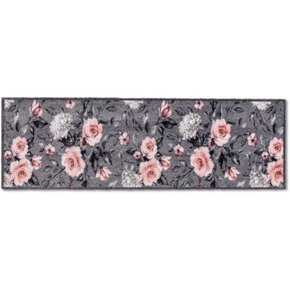Astra Pure und Soft lábtörlő 50 cm x 150 cm virágok szürke