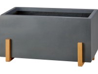 Rostagyag virágláda gránit fa állvánnyal 60 cm x 28 cm x 28 cm