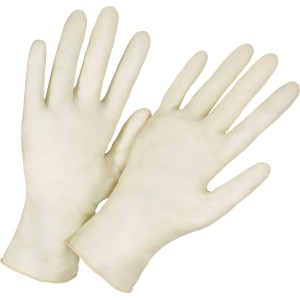 Fehér eldobható kesztyű, M-es méret, 50 pár. Latex háztartási kesztyű.