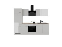 Flex-Well Exclusiv minikonyha Lund 270 cm fényes világosszürke-füstszürke Flex-Well Exclusiv minikonyha Lund 270 cm fényes világosszürke-füstszürke