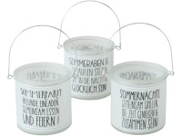 Boltze nyári mécsestartó 3-féle változatban 10 cm x 10 cm fehér