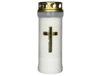 Madona temetői mécses betét fedéllel kereszt