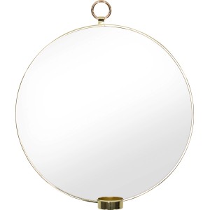 Kerek Dark Wonder tükör arany kerettel és mécsestartóval a hangulatos világításhoz.
