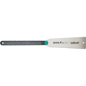 Wolfcraft japán fűrész, 240 mm, rugalmas fűrészlappal és ergonomikus fogantyúval a pontos vágásokhoz.