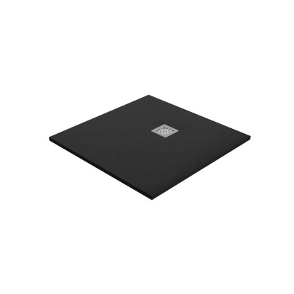 Zuhanytálca VEROSAN+ középső kifolyással szürke 90 cm x 90 cm