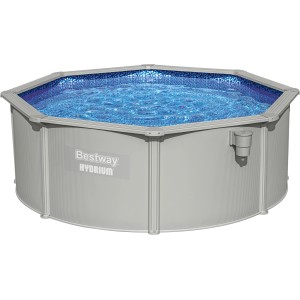 Bestway Hydrium acélfalú medence szett, Ø 360x120 cm, szürke. Homokszűrővel, létrával, takaró- és alátétfóliával.