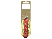 Felakasztható hot dog üvegből 9,7 cm arany/piros Felakasztható hot dog üvegből 9,7 cm arany/piros