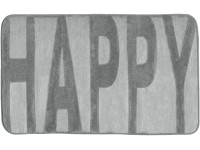 Wenko fürdőszobaszőnyeg memóriahabos Happy 50 cm x 80 cm szürke