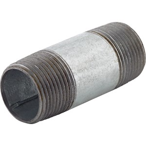 Horganyzott temperöntvény menetes cső, 26,4 mm (Rp 3/4) x 60 mm, vízvezeték szereléshez.