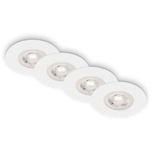 Brilo Kulana LED süllyesztett lámpák, 4 db-os készlet, matt fehér, 4,9W. LED spotlámpák beltéri használatra, pl. fürdőszoba.
